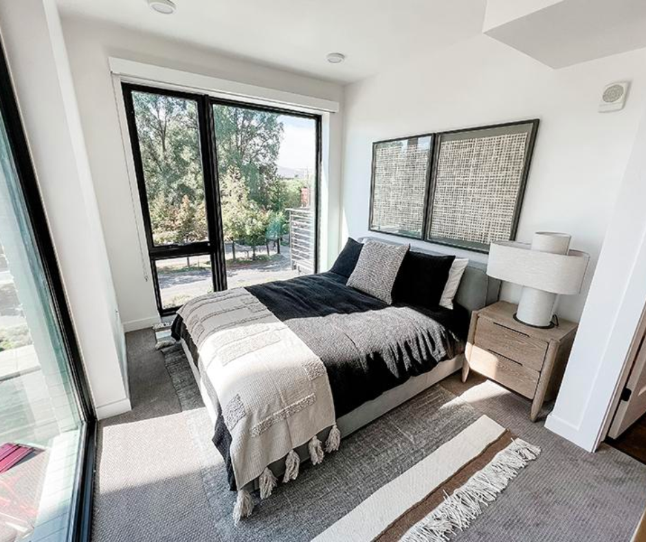 Bedroom at theOLIVE Apartments in Salt Lake City